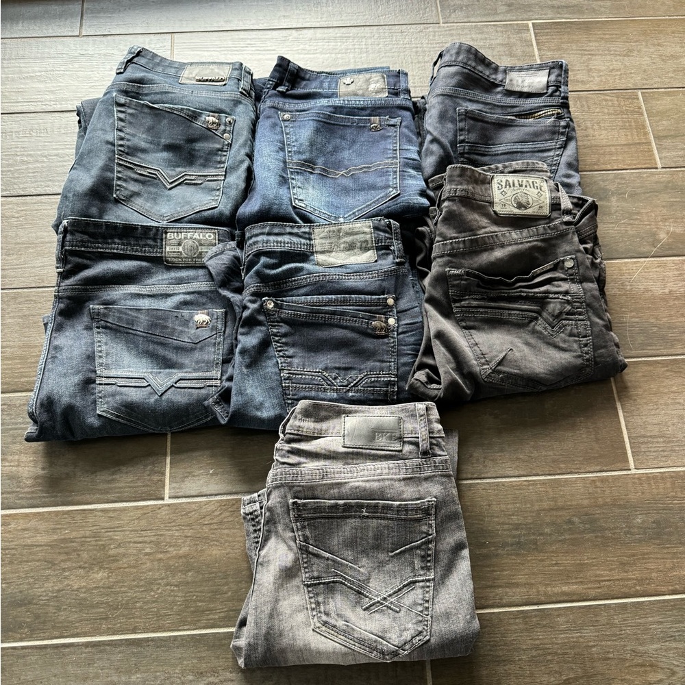 ❌SOLD❌Men’s Buckle, Buffalo BKE, Savage & Guess  - 7 Jean bundle.
